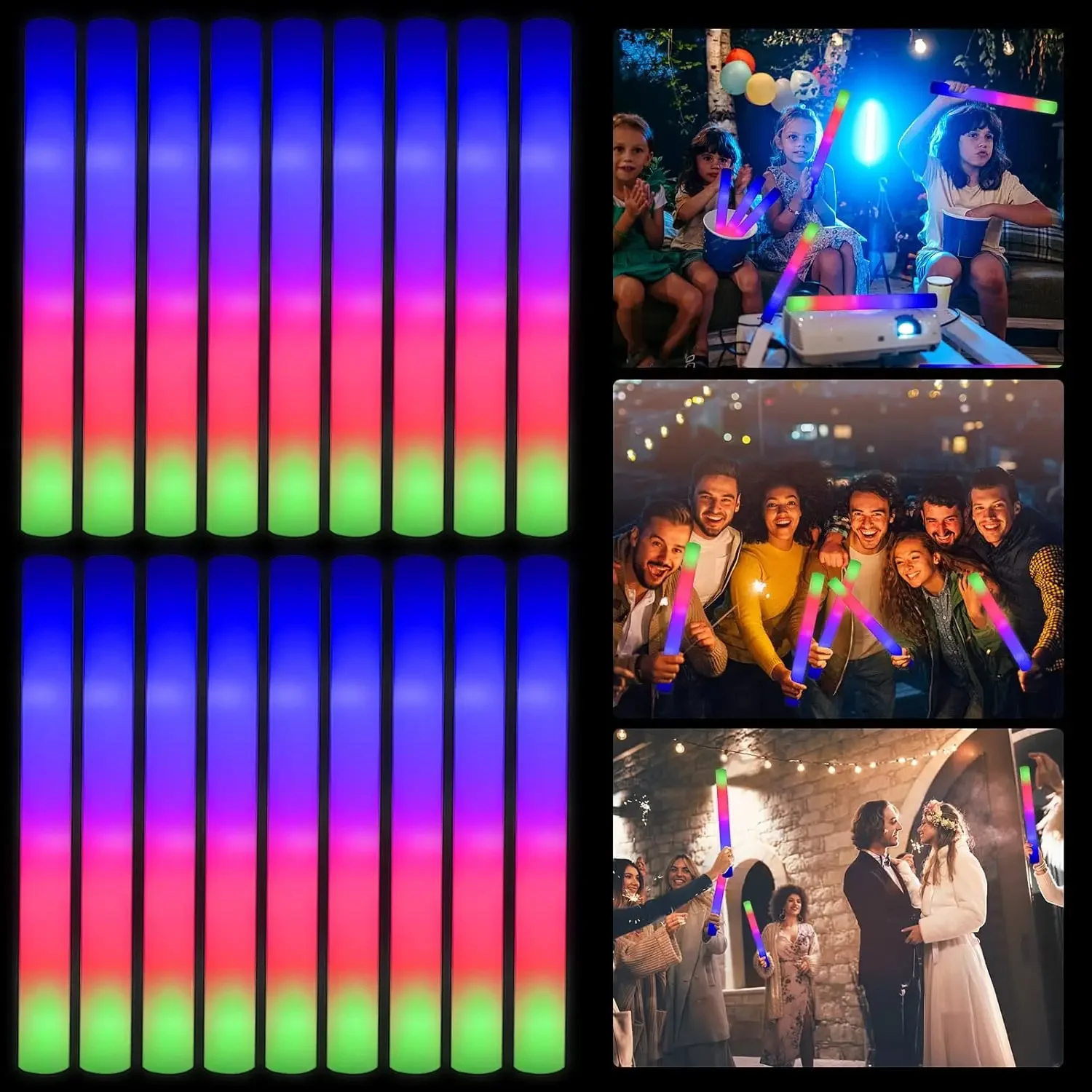 1Z-50PCS Led Foam Glow Sticks  - огляд і ціна Flashing Led Foam Sticks Party