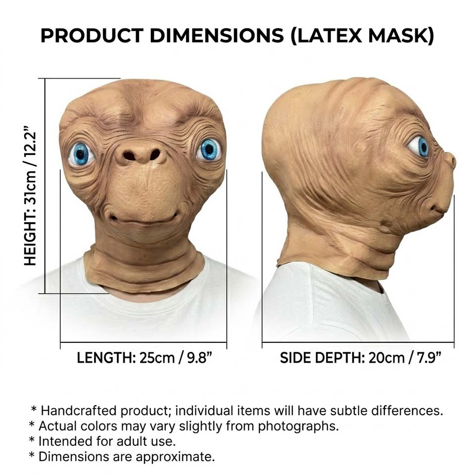 Realistic ET Alien Latex Mask  - огляд і ціна Latex Alien Mask Realistic