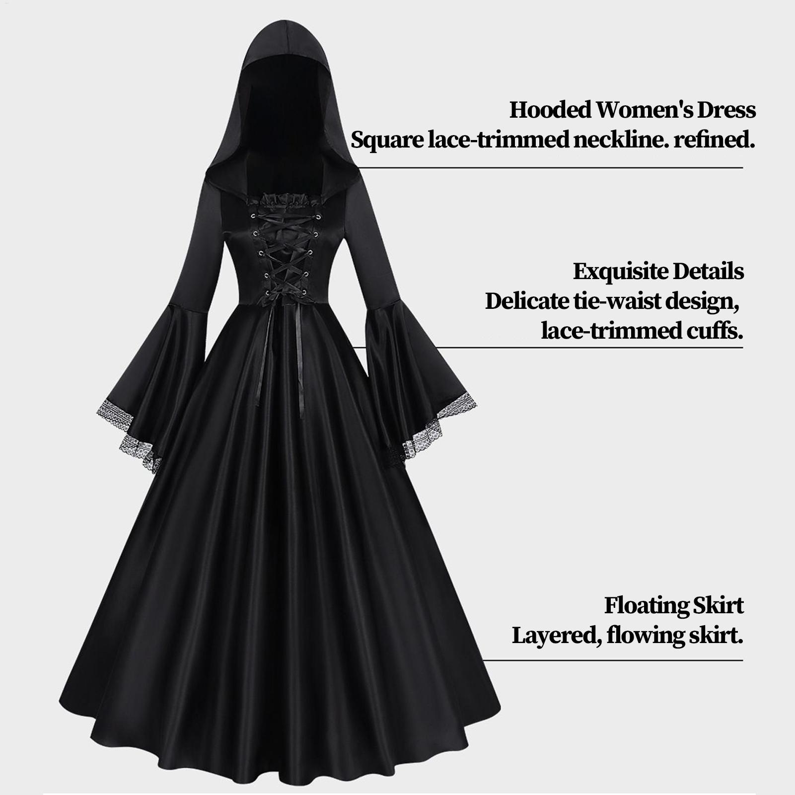 Halloween Witch Costume Mediev - огляд і ціна Medieval Renaissance Dress Women
