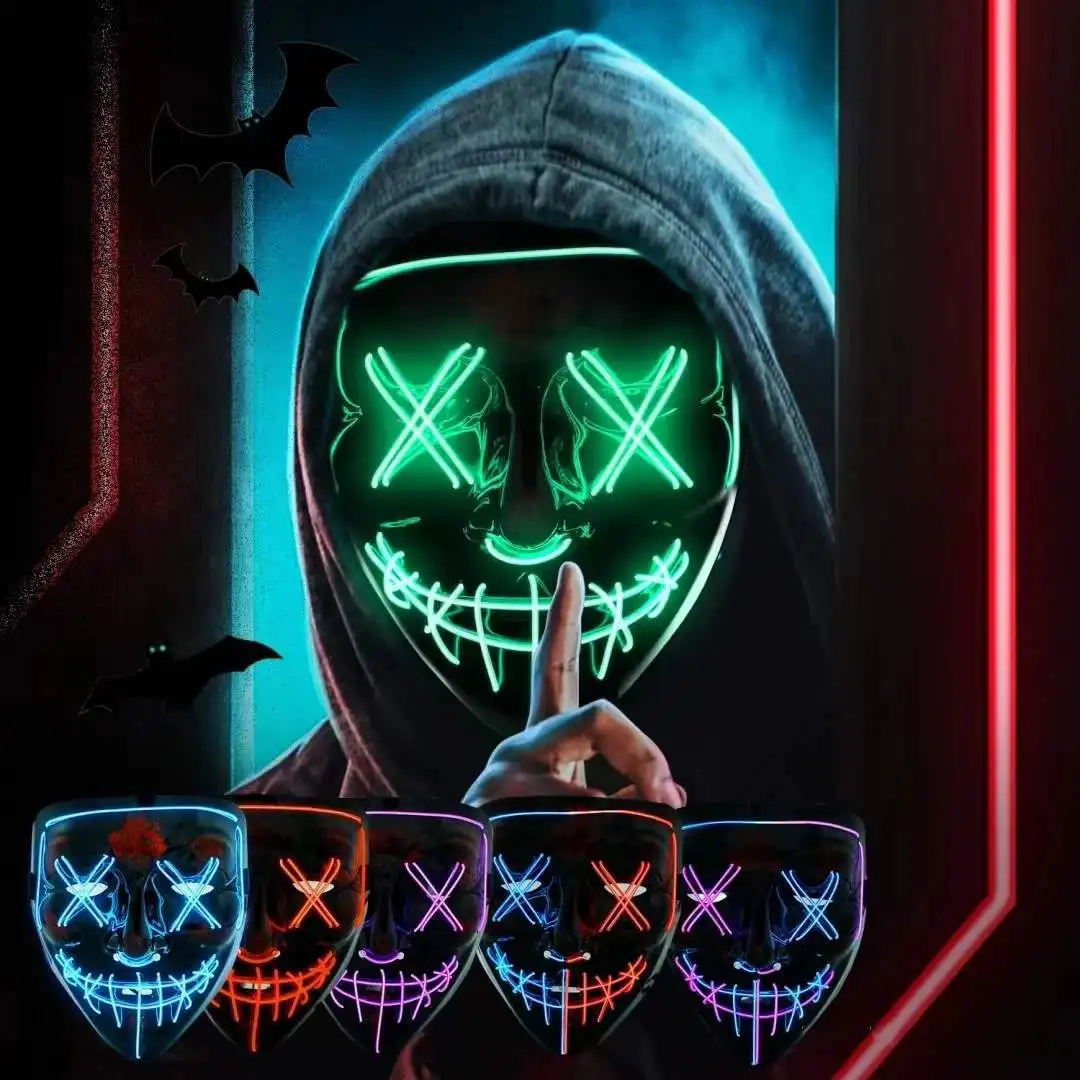 Wireless Scary Glowing Mask LE - огляд і ціна Led Purge Mask Halloween