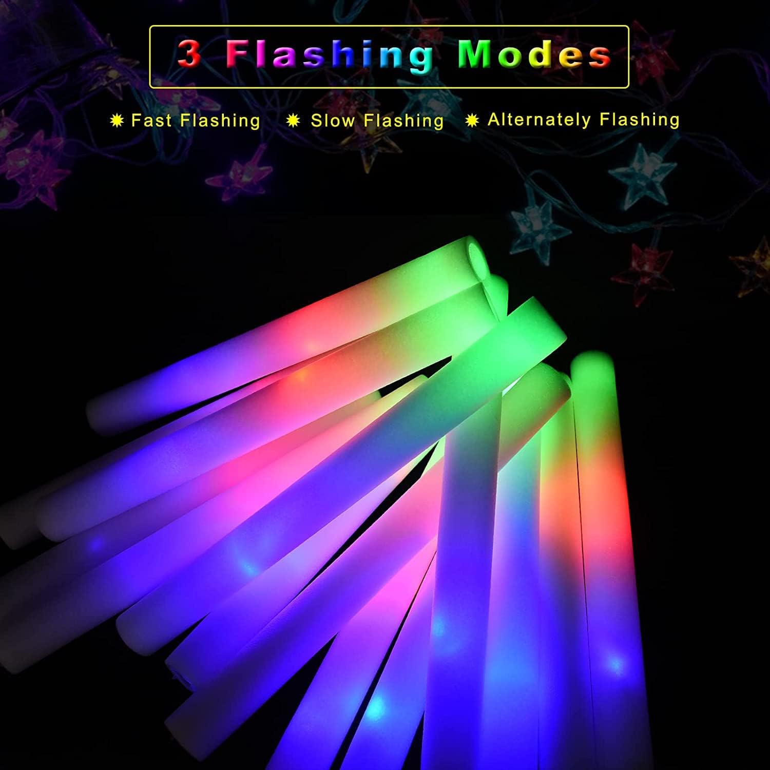 30Pcs Foam Glow Sticks with 3  - огляд і ціна Flashing Led Foam Sticks Party