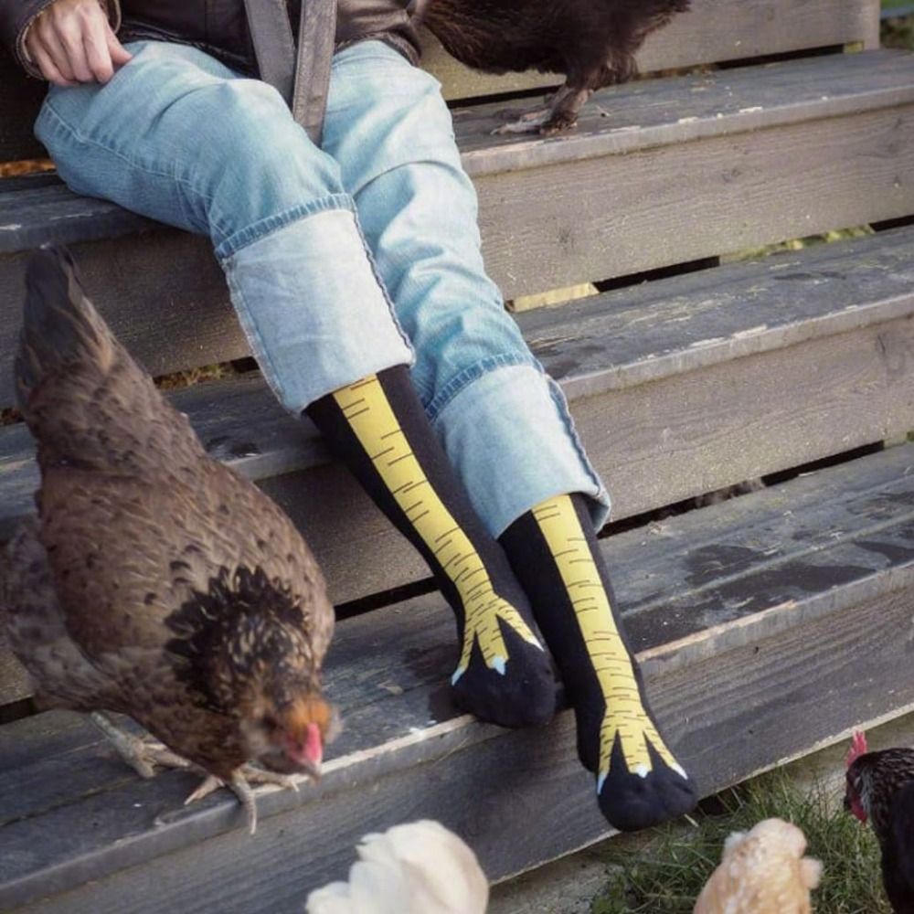 Novelty Cotton High Tube Chick - огляд і ціна Funny Chicken Leg Socks