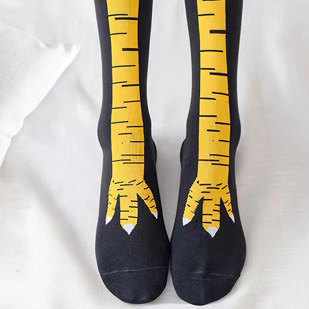 1 Pairs Women Knee High Socks  - огляд і ціна Funny Chicken Leg Socks
