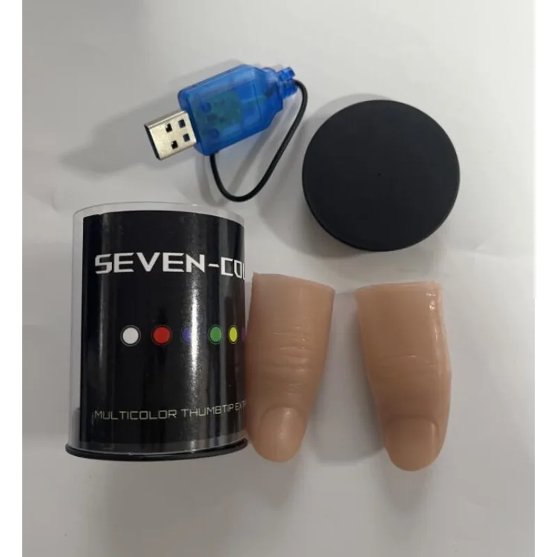 Seven Colors LED Light Thumb T - огляд і ціна Thumb Tip Magic Trick Set