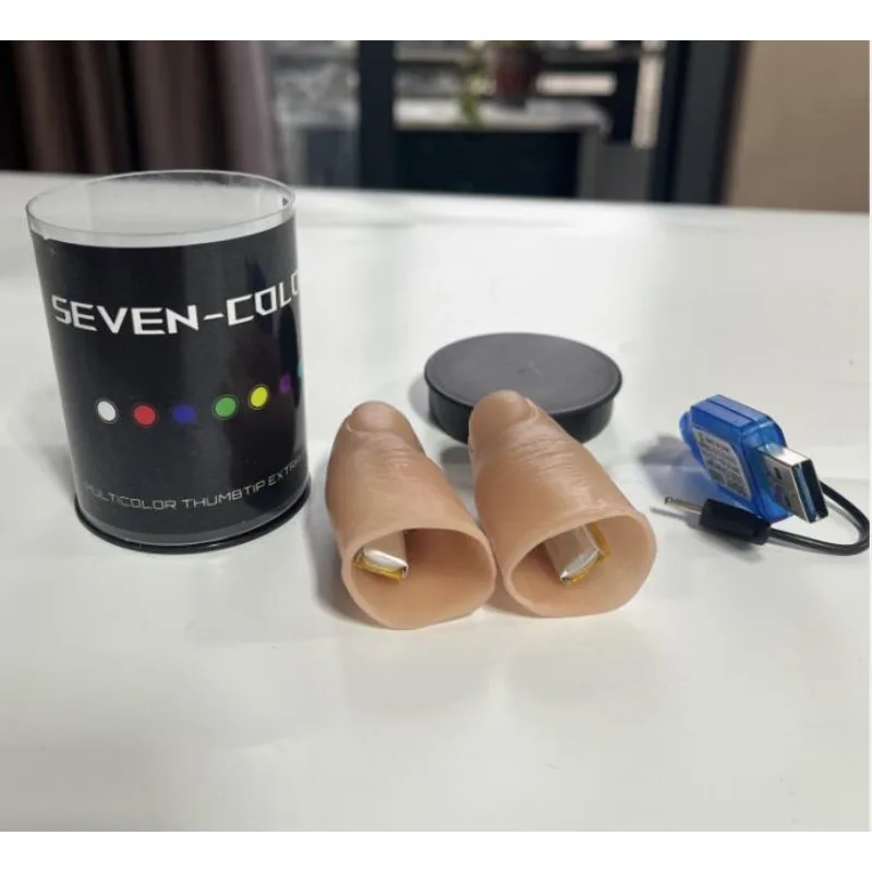 Seven Colors LED Light Thumb T - огляд і ціна Thumb Tip Magic Trick Set