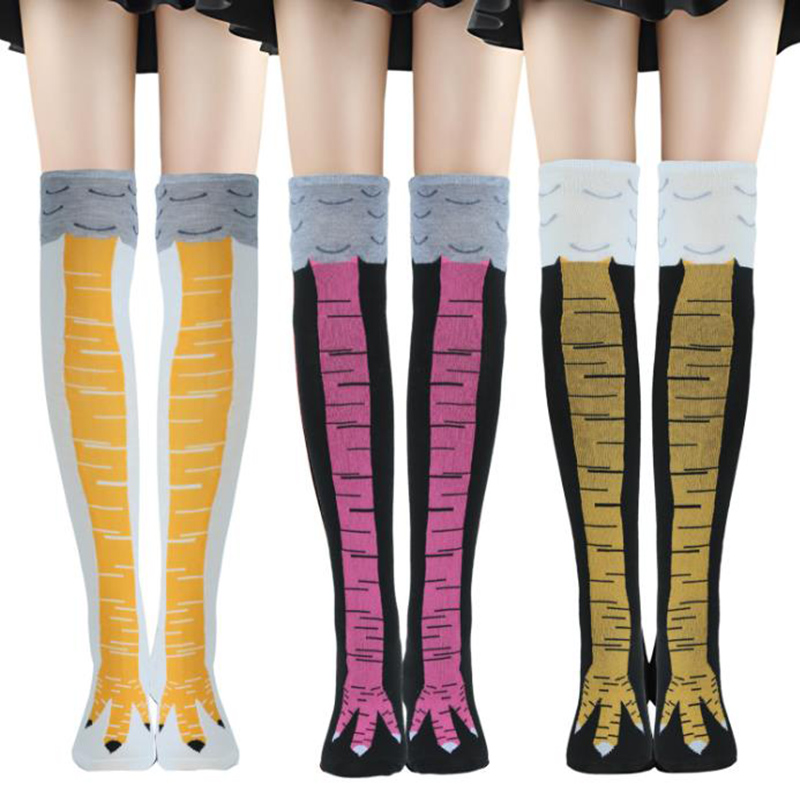1-4 Pairs Women Knee High Sock - огляд і ціна Funny Chicken Leg Socks